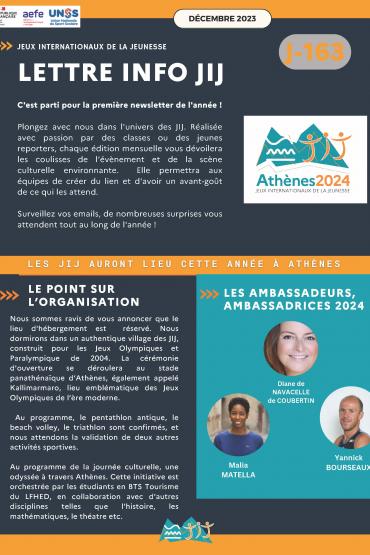 Info Lettre JIJ - La première d’Athènes 2024!